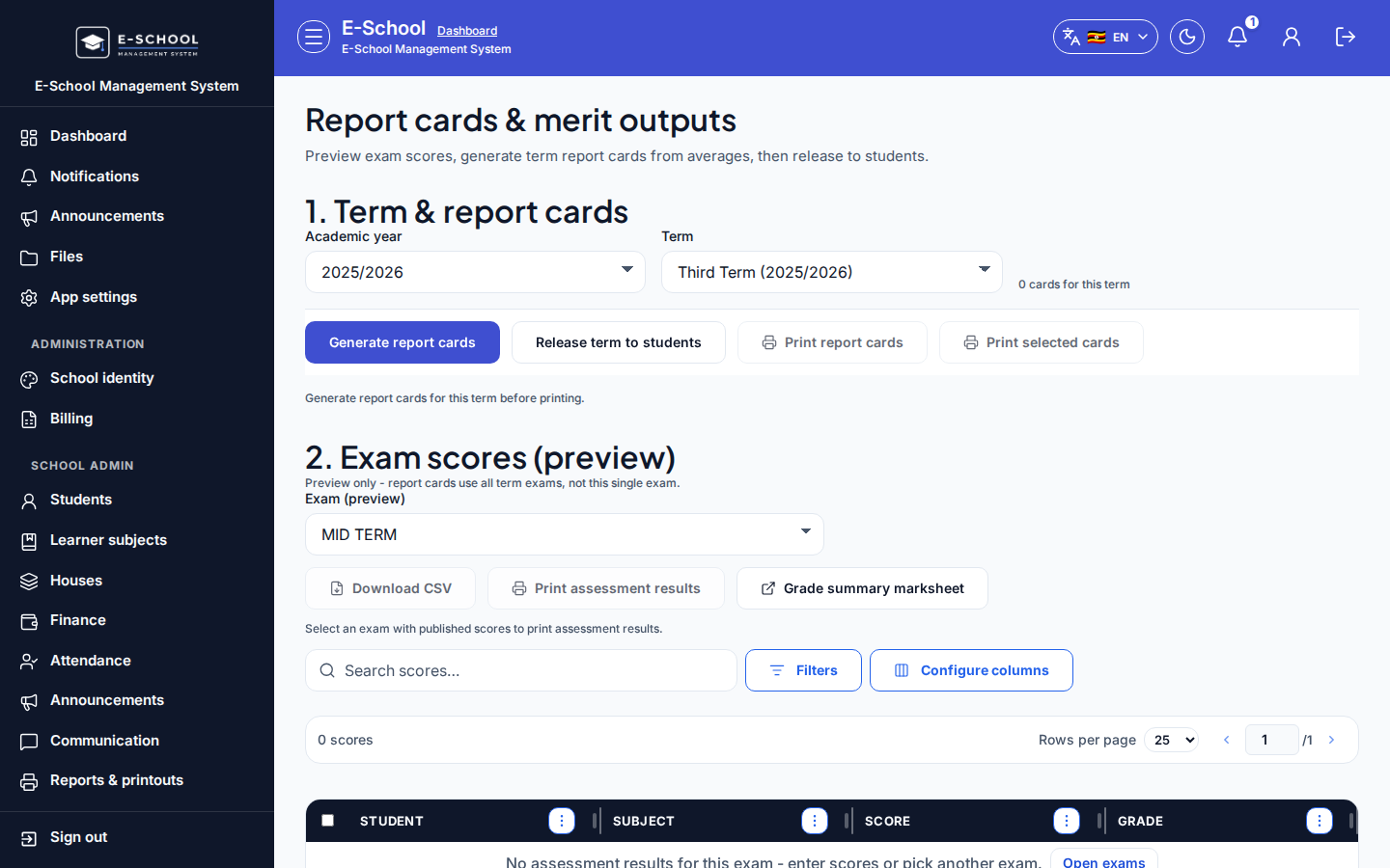 Report cards desktop