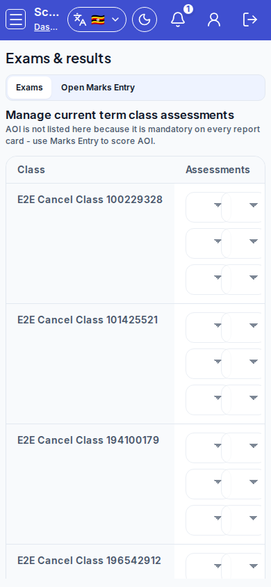 Exams &amp; marks step 5 mobile
