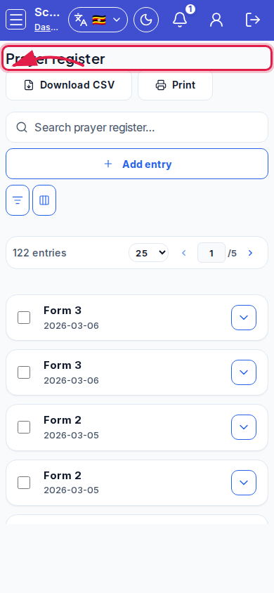 Prayer Register step 4 mobile