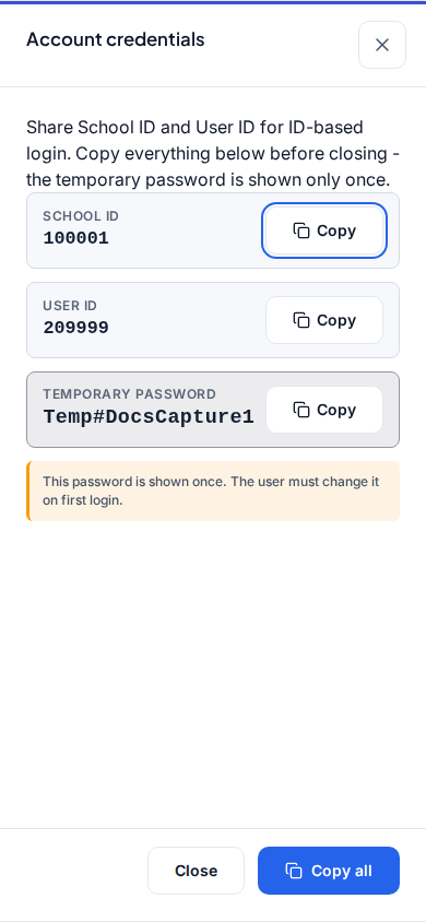 Issued credentials mobile