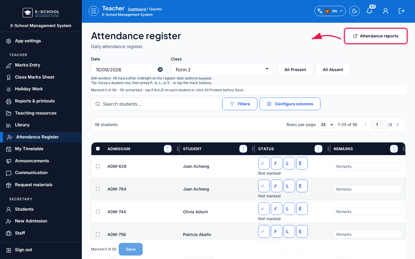 Attendance Register step 5 desktop