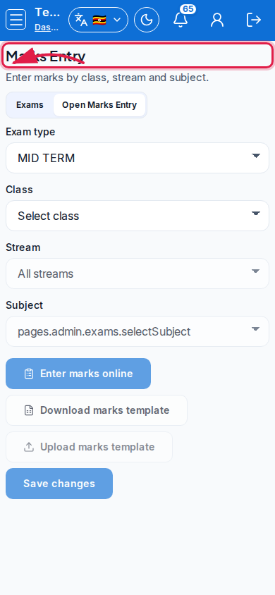 Marks &amp; exams step 5 mobile