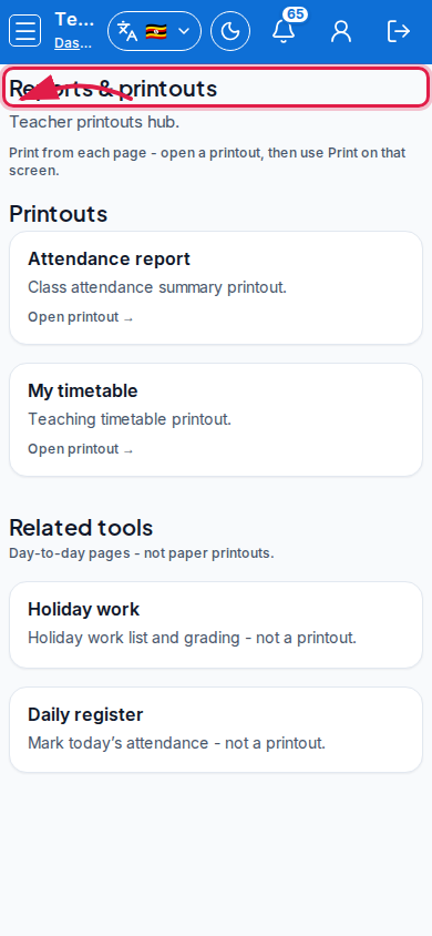 Reports &amp; printouts step 4 mobile