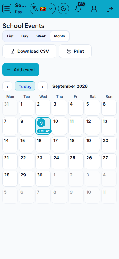 School Events mobile